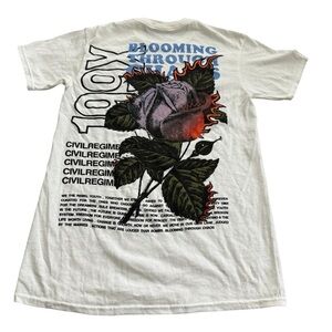 Civil Regime‎ Blooming Through Chaos Rose Flower Shirt Women’s Size S